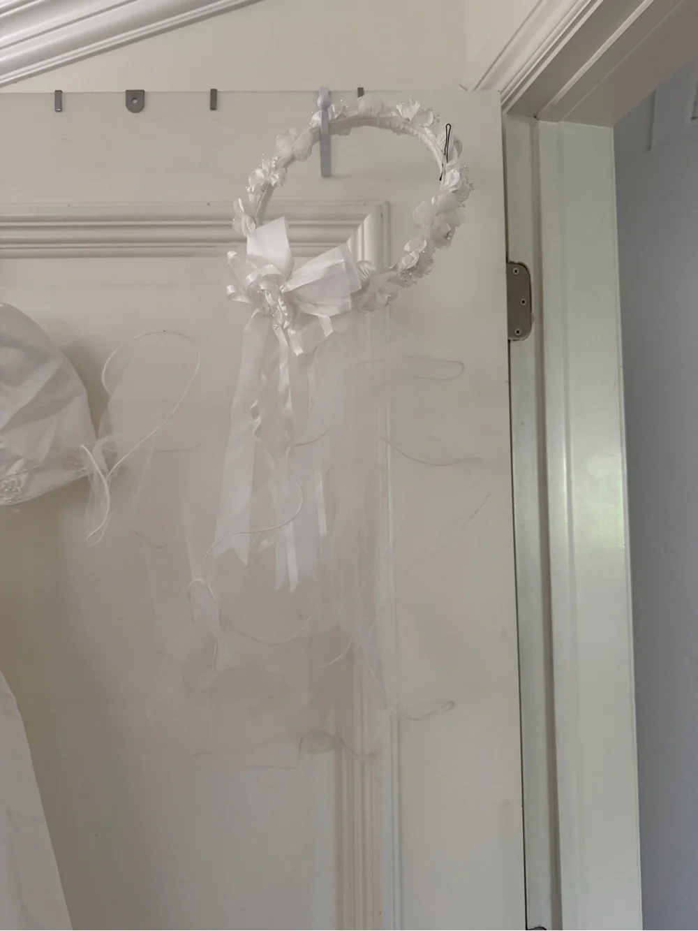 White Embellished Puff-Sleeve Girls communion Dress by JJ Anjorden